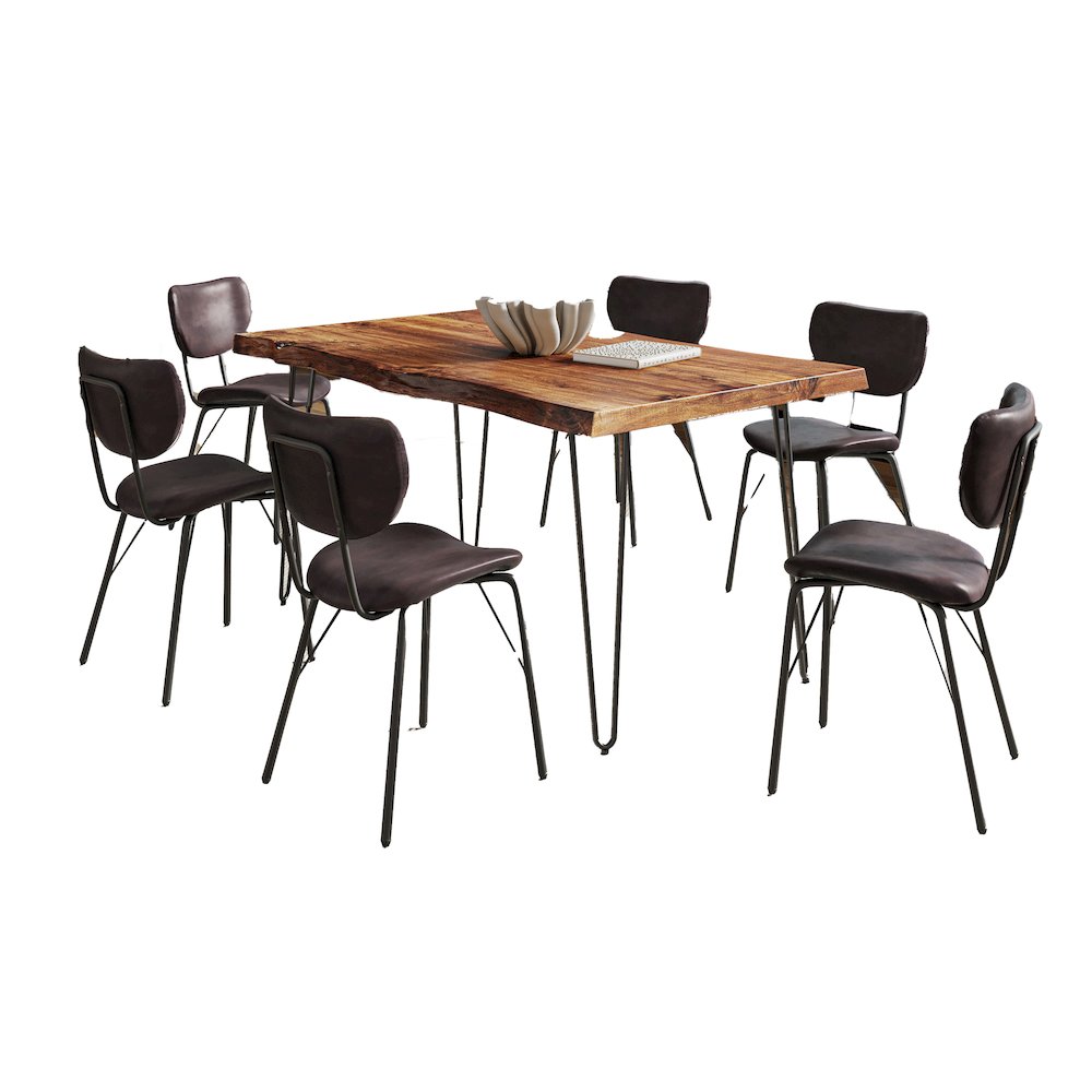 60" Seven Piece Modern Dining Set. Picture 1
