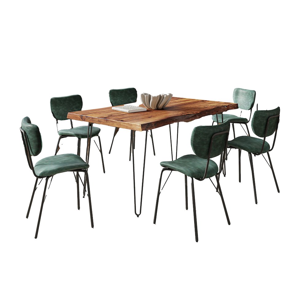 60" Seven Piece Modern Dining Set. Picture 2