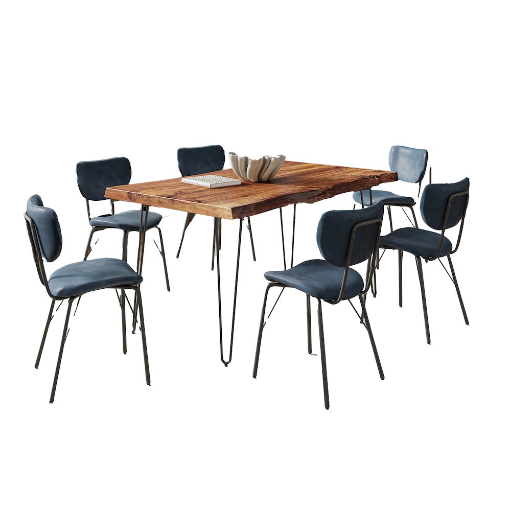 60" Seven Piece Modern Dining Set. Picture 2