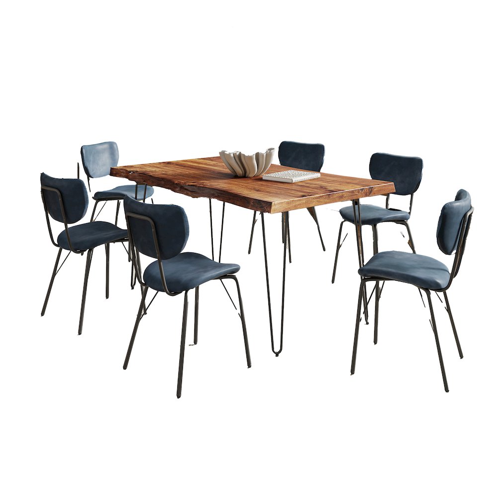 60" Seven Piece Modern Dining Set. Picture 1