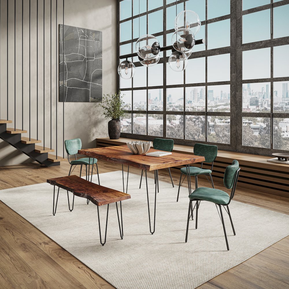 Nature's Edge 60" Solid Wood Modern Live Edge Dining Table. Picture 6