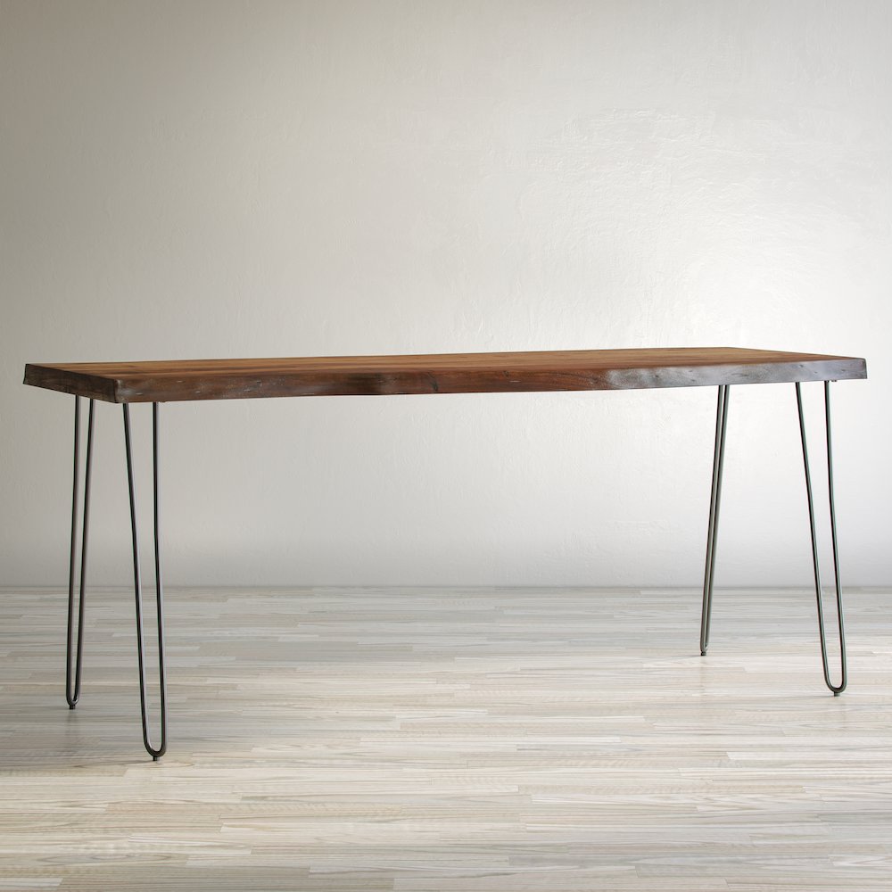 Nature's Edge Solid Acacia 79" Modern Live Edge Dining Table. Picture 11