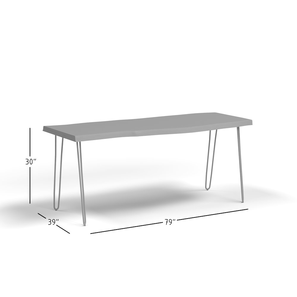 Nature's Edge Solid Acacia 79" Modern Live Edge Dining Table. Picture 9