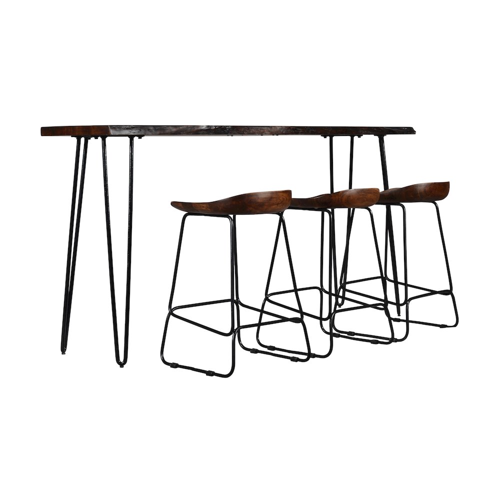 Nature's Edge Solid Acacia Four Piece 72" Counter Height Dining Set. Picture 1