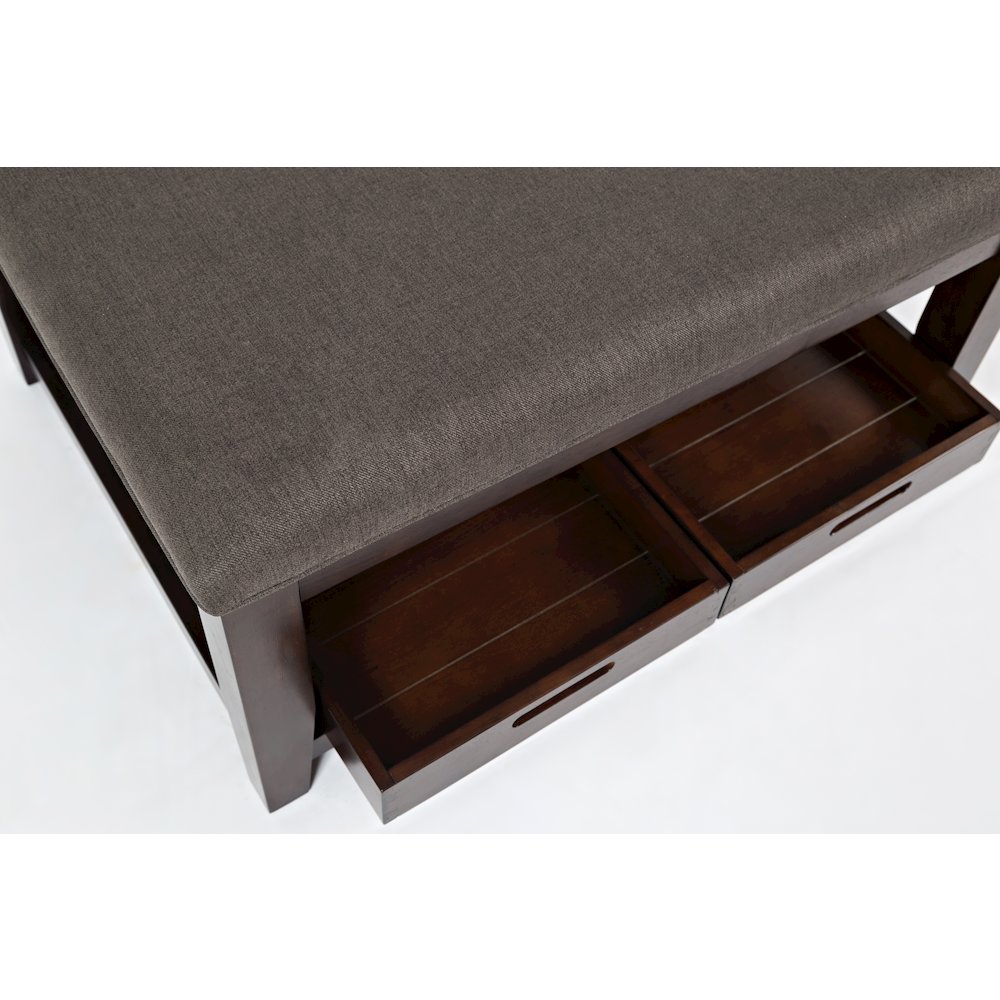 Twin Cities Contemporary Brown 38" Upholstered Ottoman Coffee Table. Picture 4