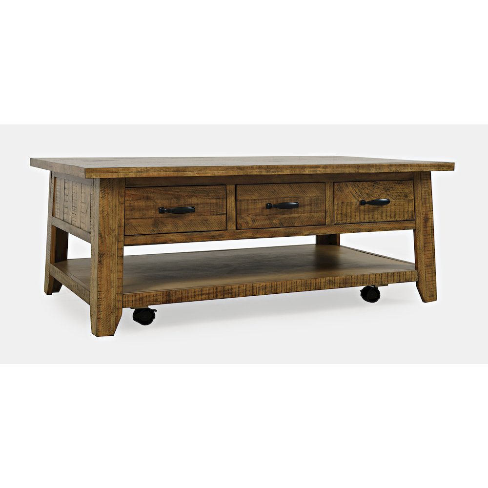Rustic Farmhouse Solid Wood 50" Coffee Table. Picture 2