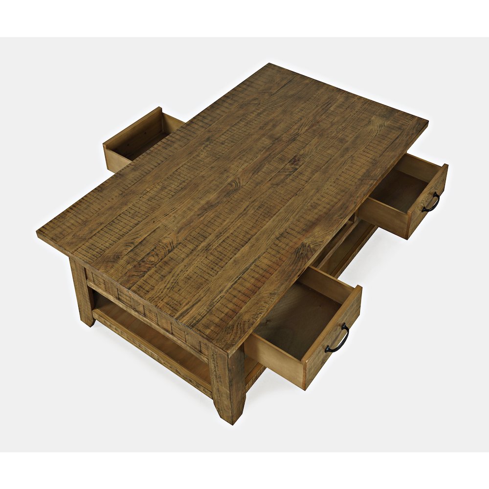 Rustic Farmhouse Solid Wood 50" Coffee Table. Picture 5