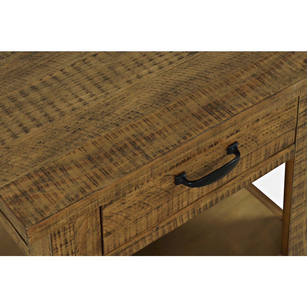 Telluride Rustic Farmhouse Solid Wood End Table with Storage. Picture 4