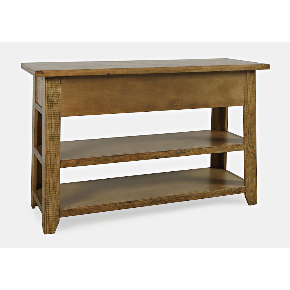 Rustic Farmhouse Solid Wood 50" Sofa Table with Drawers and Two Shelves. Picture 7