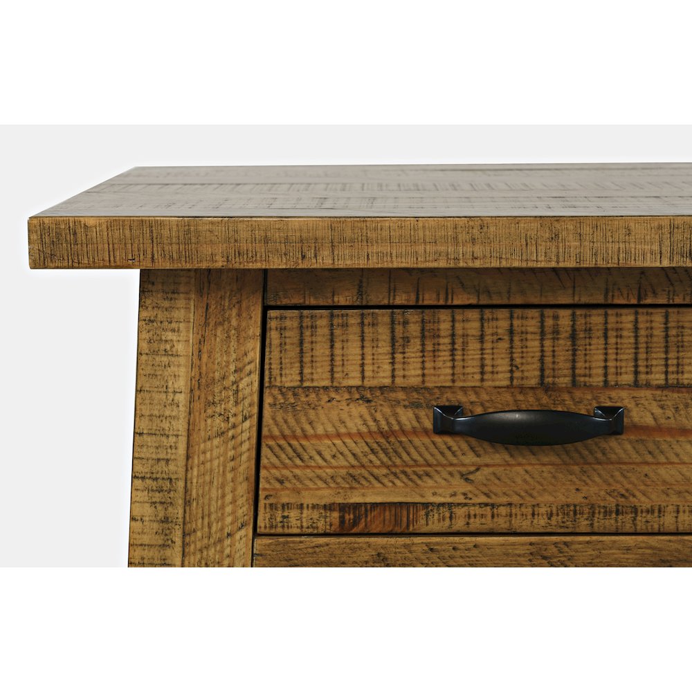 Rustic Farmhouse Solid Wood 50" Sofa Table with Drawers and Two Shelves. Picture 4