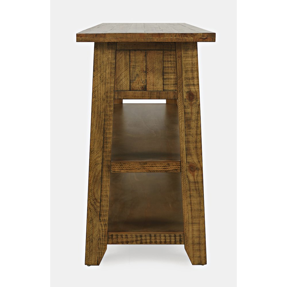 Rustic Farmhouse Solid Wood 50" Sofa Table with Drawers and Two Shelves. Picture 5