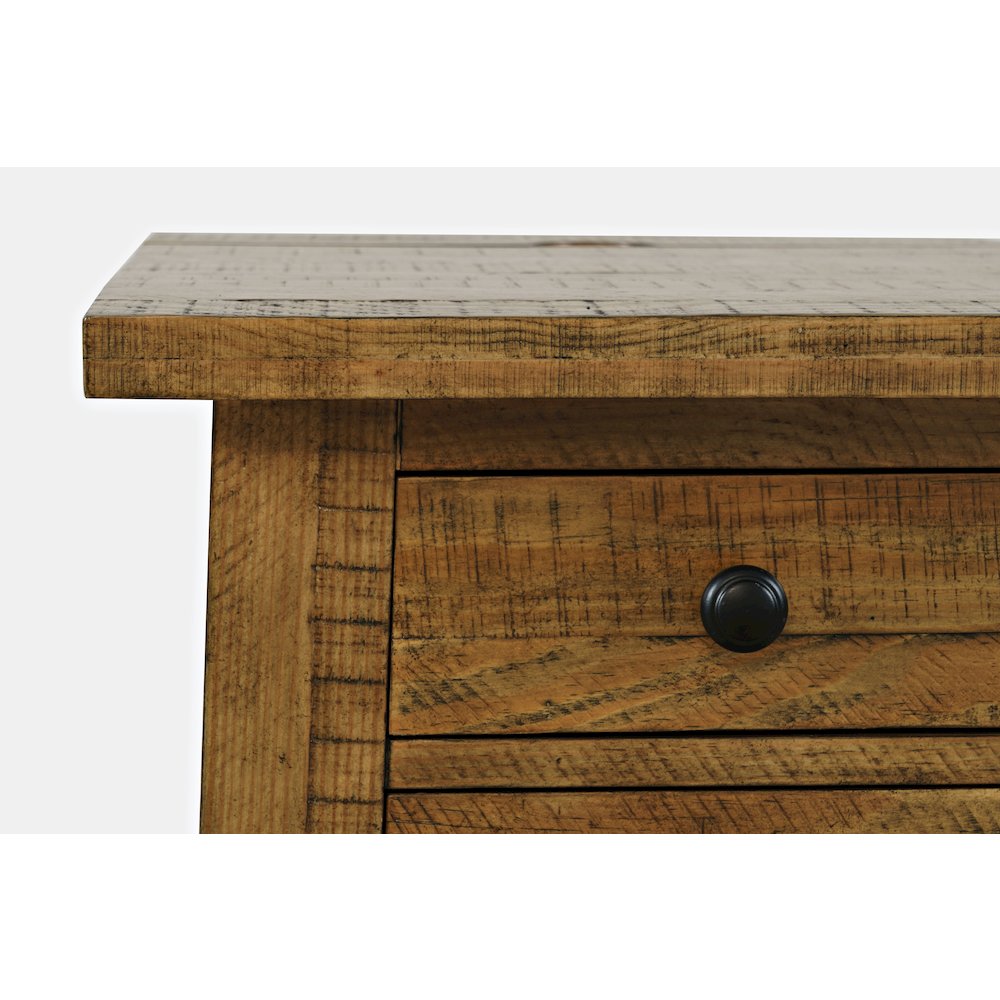 Telluride Rustic Farmhouse Solid Wood USB Charging Chairside End Table. Picture 4