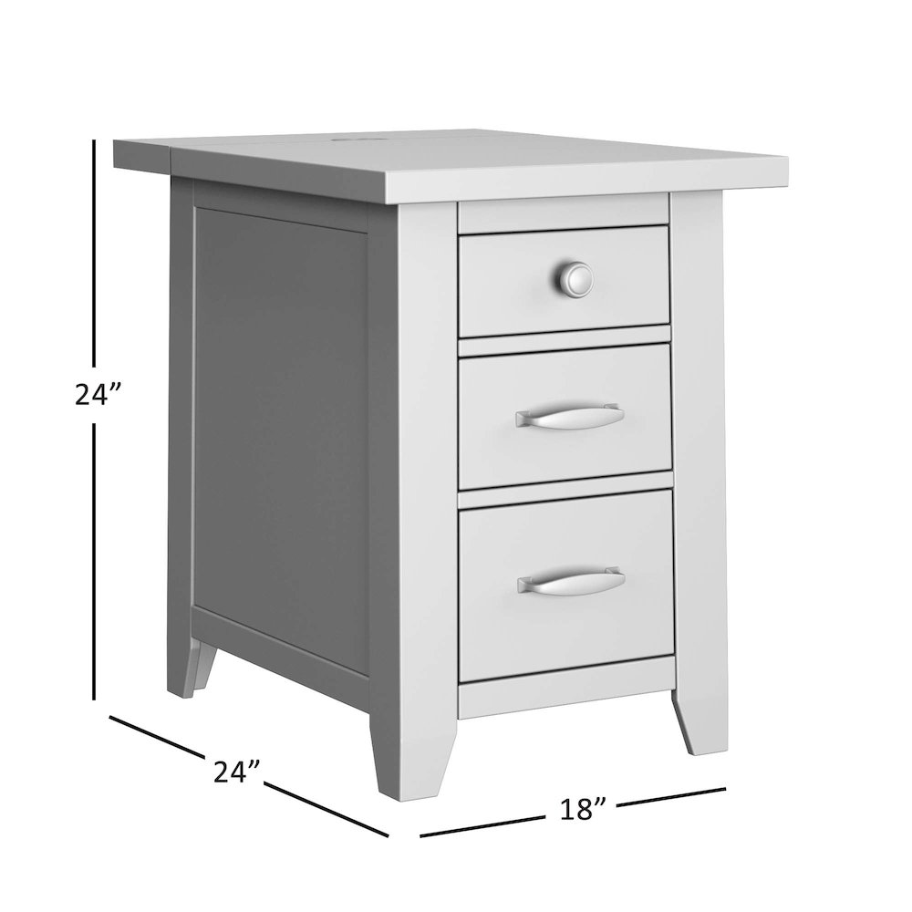 Telluride Rustic Farmhouse Solid Wood USB Charging Chairside End Table. Picture 10