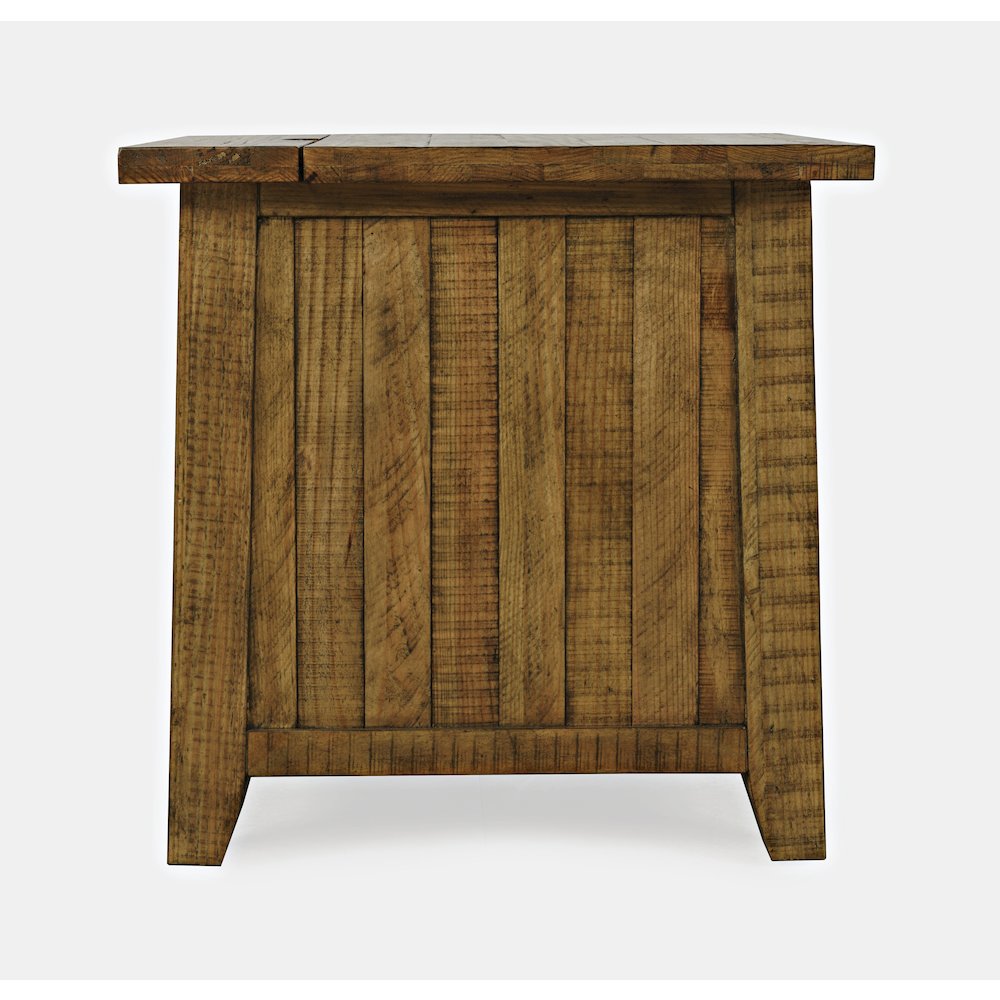 Telluride Rustic Farmhouse Solid Wood USB Charging Chairside End Table. Picture 8