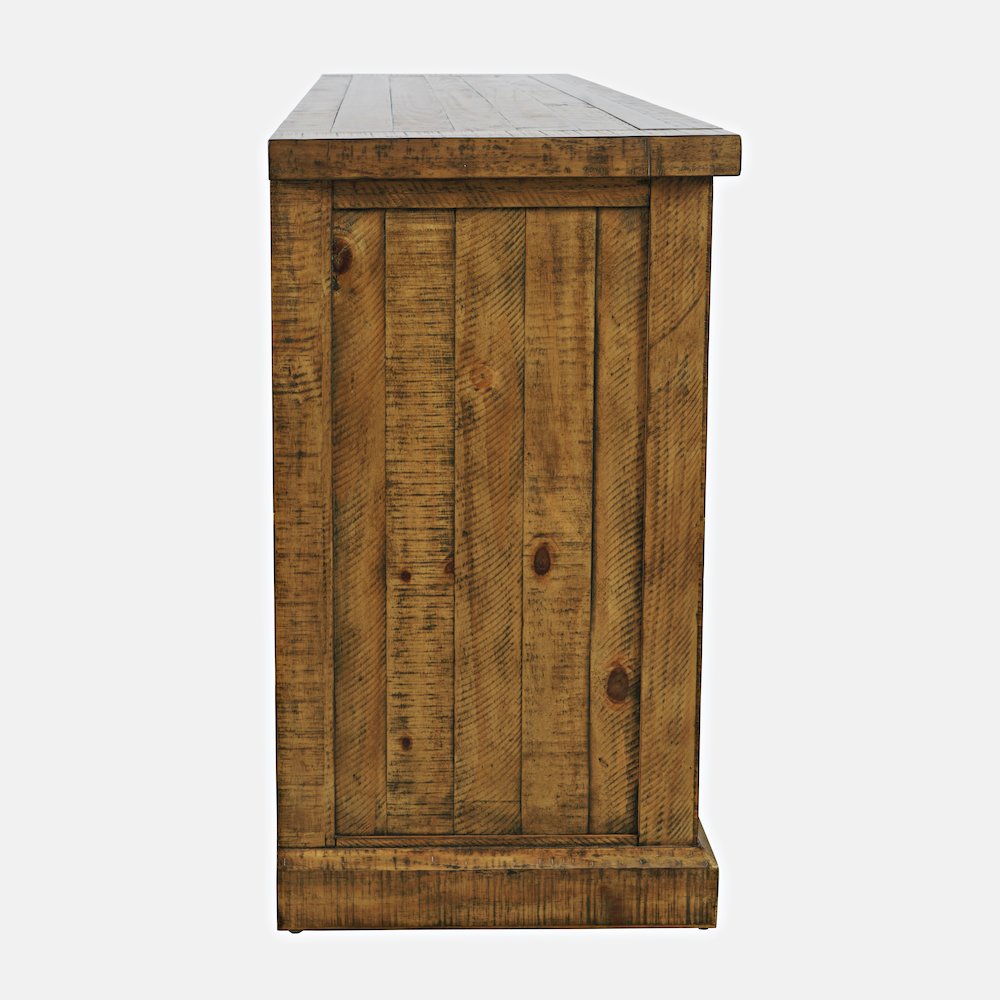 Rustic Farmhouse Solid Wood 60" Storage Console TV Stand with Electric Fireplace. Picture 5