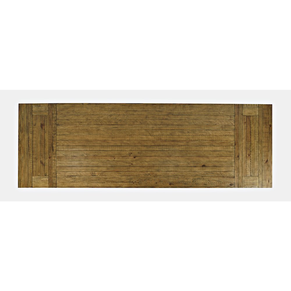 Rustic Farmhouse Solid Wood 127" Trestle Dining Table with Two Extension Leaves. Picture 5