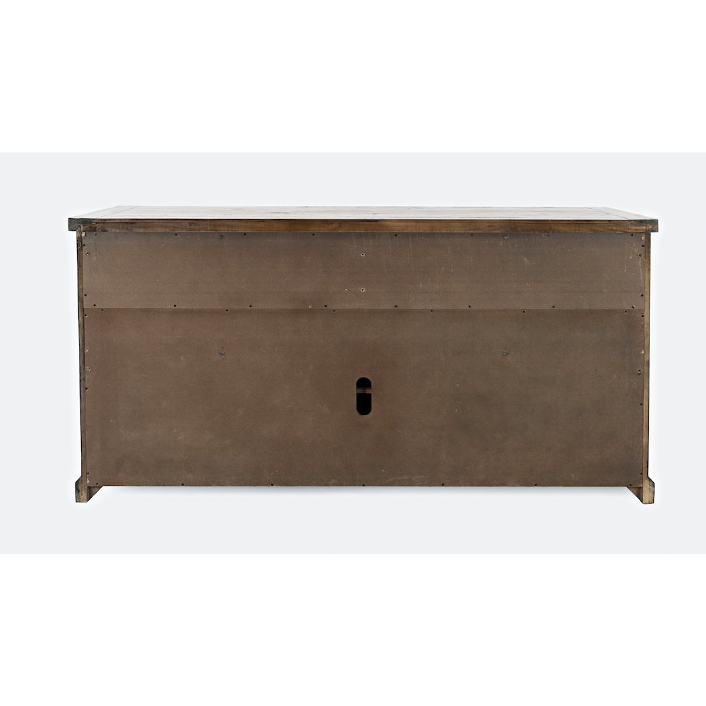 70" Rustic Distressed Solid Wood Farmhouse Four Drawer Sideboard Buffet Server. Picture 6