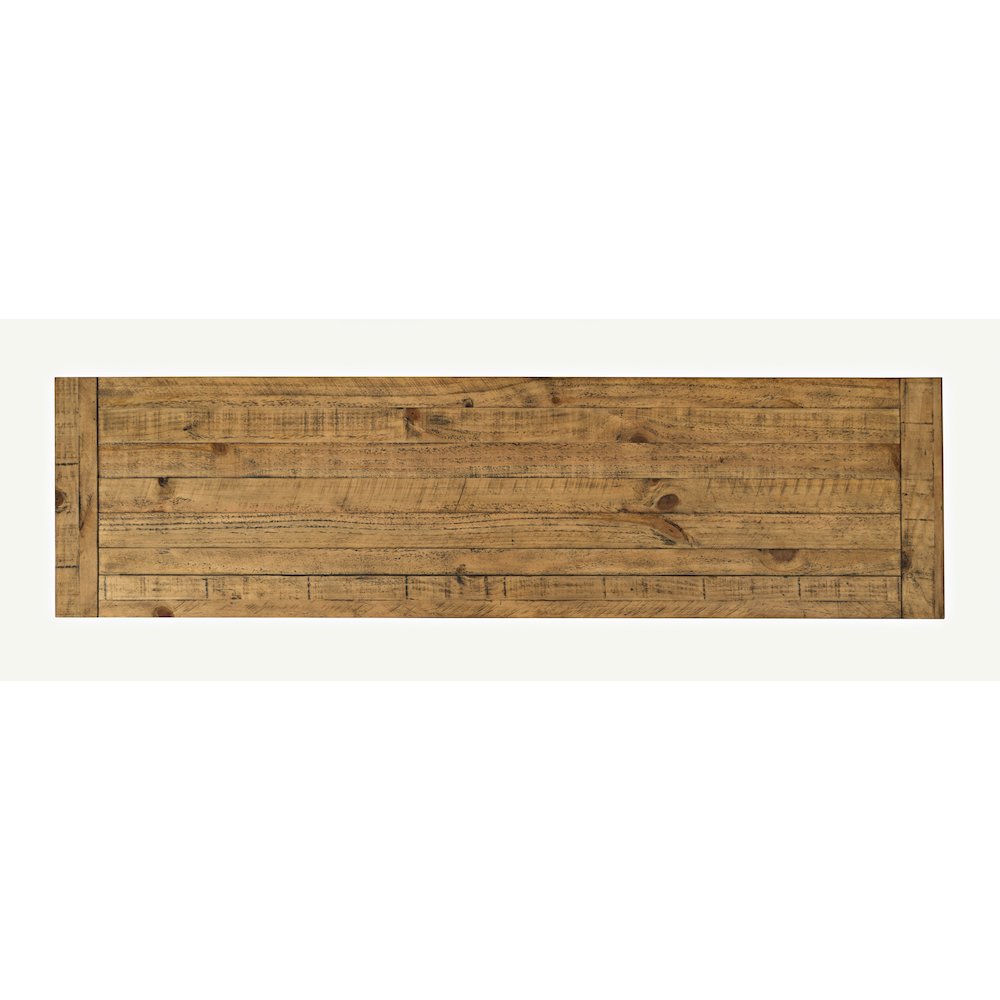 70" Rustic Distressed Solid Wood Farmhouse Four Drawer Sideboard Buffet Server. Picture 5