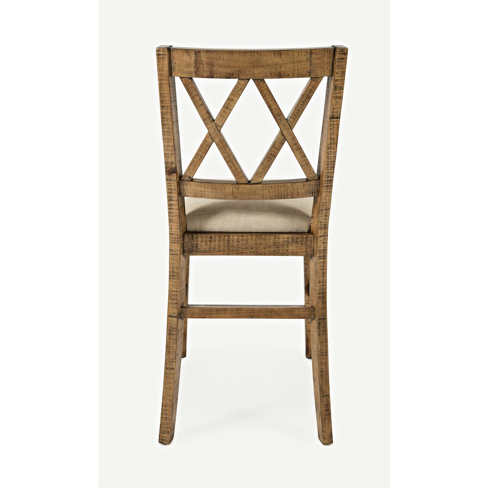 Telluride Rustic Farmhouse Solid Wood Upholstered Counter Stool (Set of 2). Picture 4