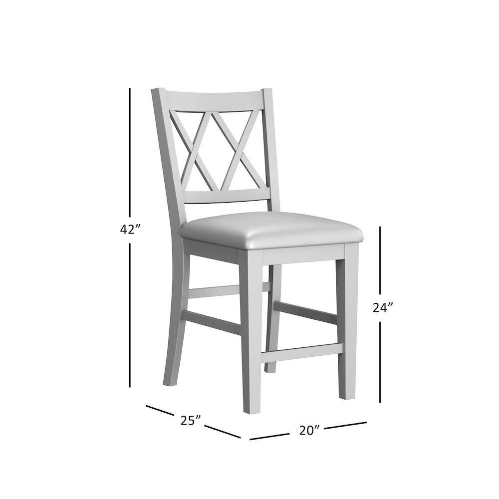 Telluride Rustic Farmhouse Solid Wood Upholstered Counter Stool (Set of 2). Picture 5