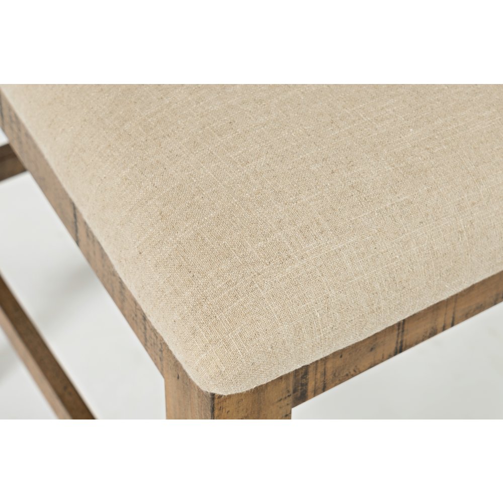 Telluride Rustic Farmhouse Solid Wood Upholstered Counter Stool (Set of 2). Picture 3