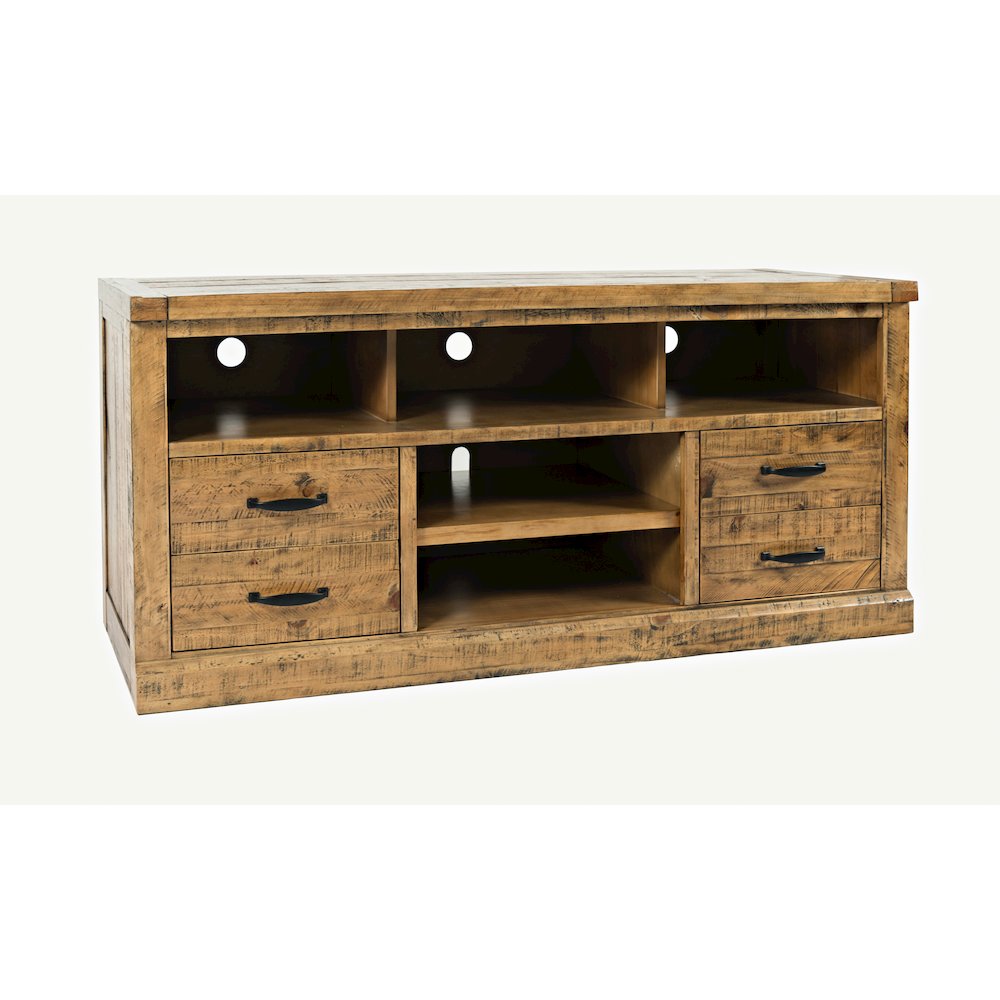 Telluride Rustic Farmhouse Solid Wood 60'' TV Console Stand. Picture 4