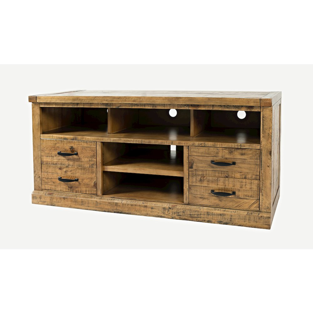 Telluride Rustic Farmhouse Solid Wood 60'' TV Console Stand. Picture 3