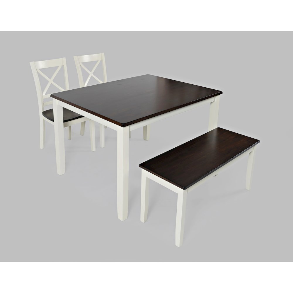 Asbury Park Solid Wood Farmhouse Four Piece Dining Set with Bench. Picture 2