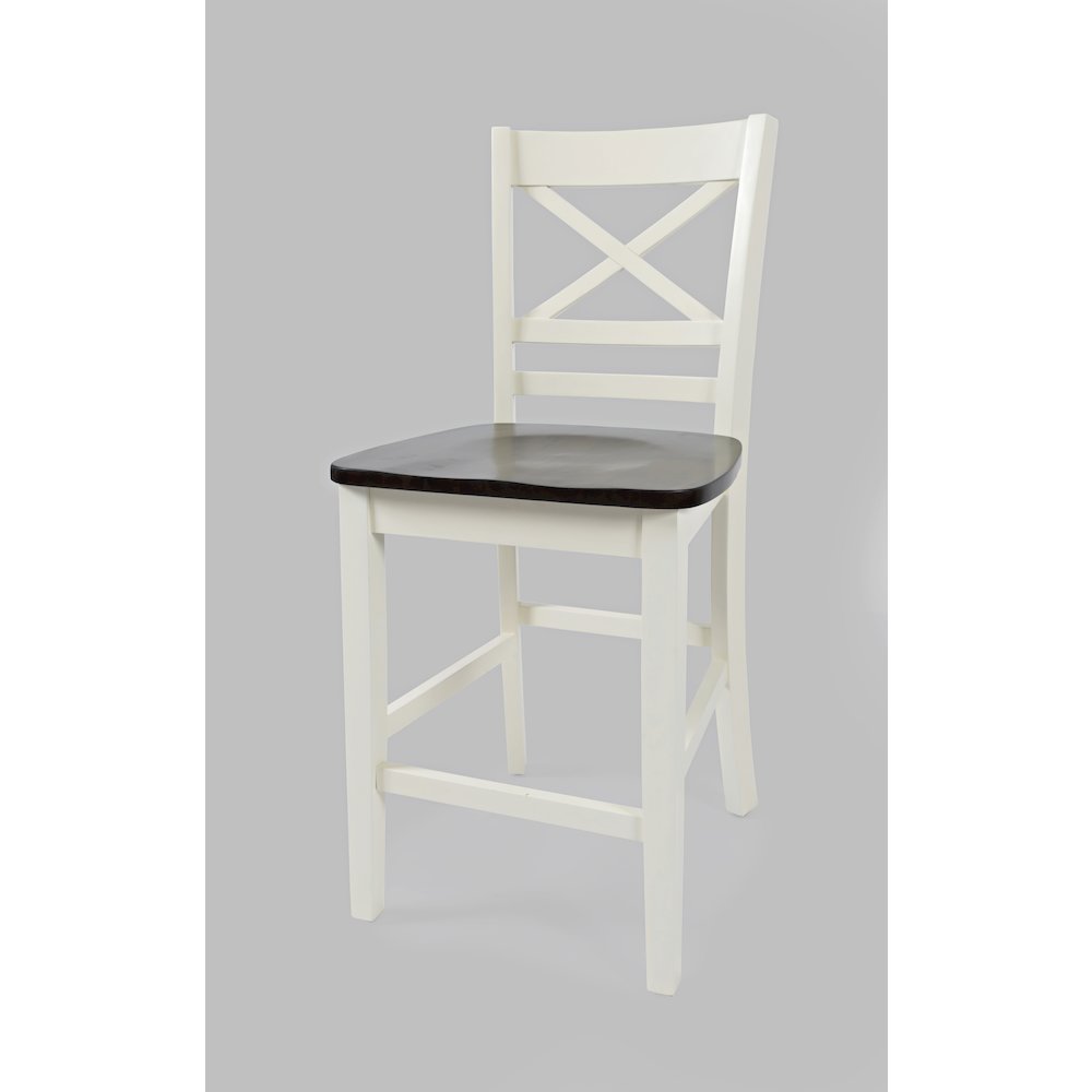 Asbury Park Solid Acacia Farmhouse X Back Stool (Set of 2). Picture 3