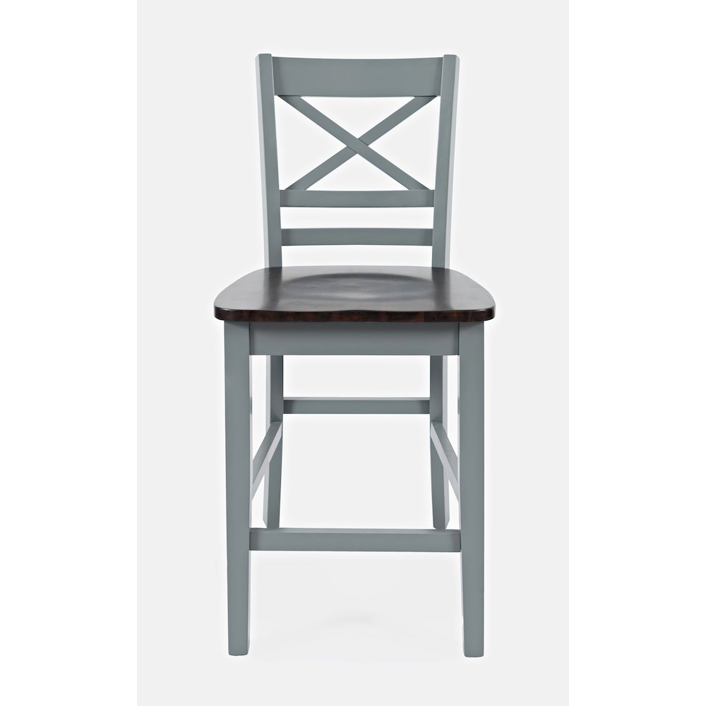 Asbury Park Solid Acacia Farmhouse X Back Stool (Set of 2). Picture 1