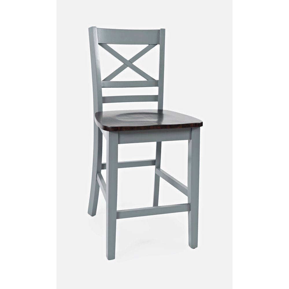 Asbury Park Solid Acacia Farmhouse X Back Stool (Set of 2). Picture 4
