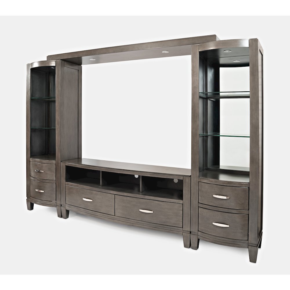 Coastal Contemporary Entertainment Center with 60" TV Console and LED Lights. Picture 2