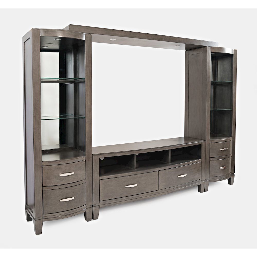 Coastal Contemporary Entertainment Center with 70" TV Console and LED Lights. Picture 2