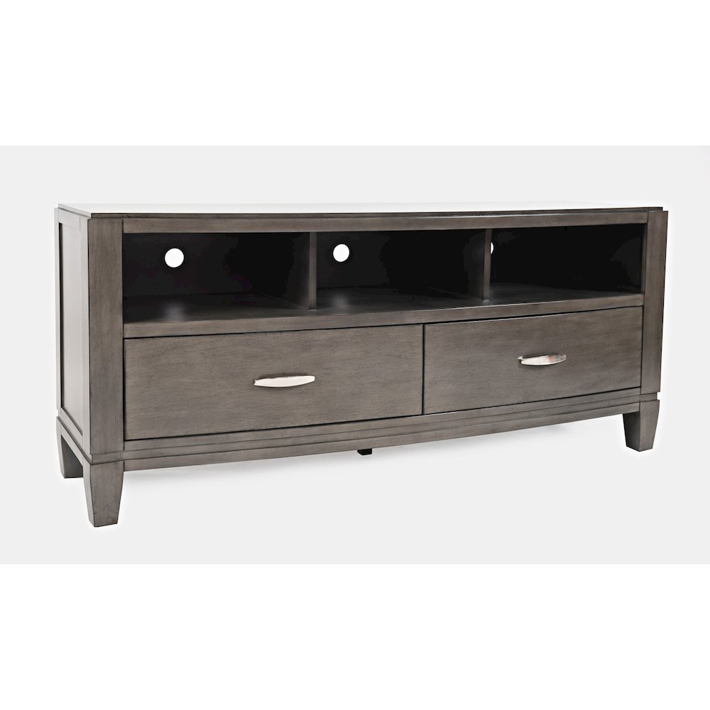 Coastal Contemporary Entertainment Center with 70" TV Console and LED Lights. Picture 7