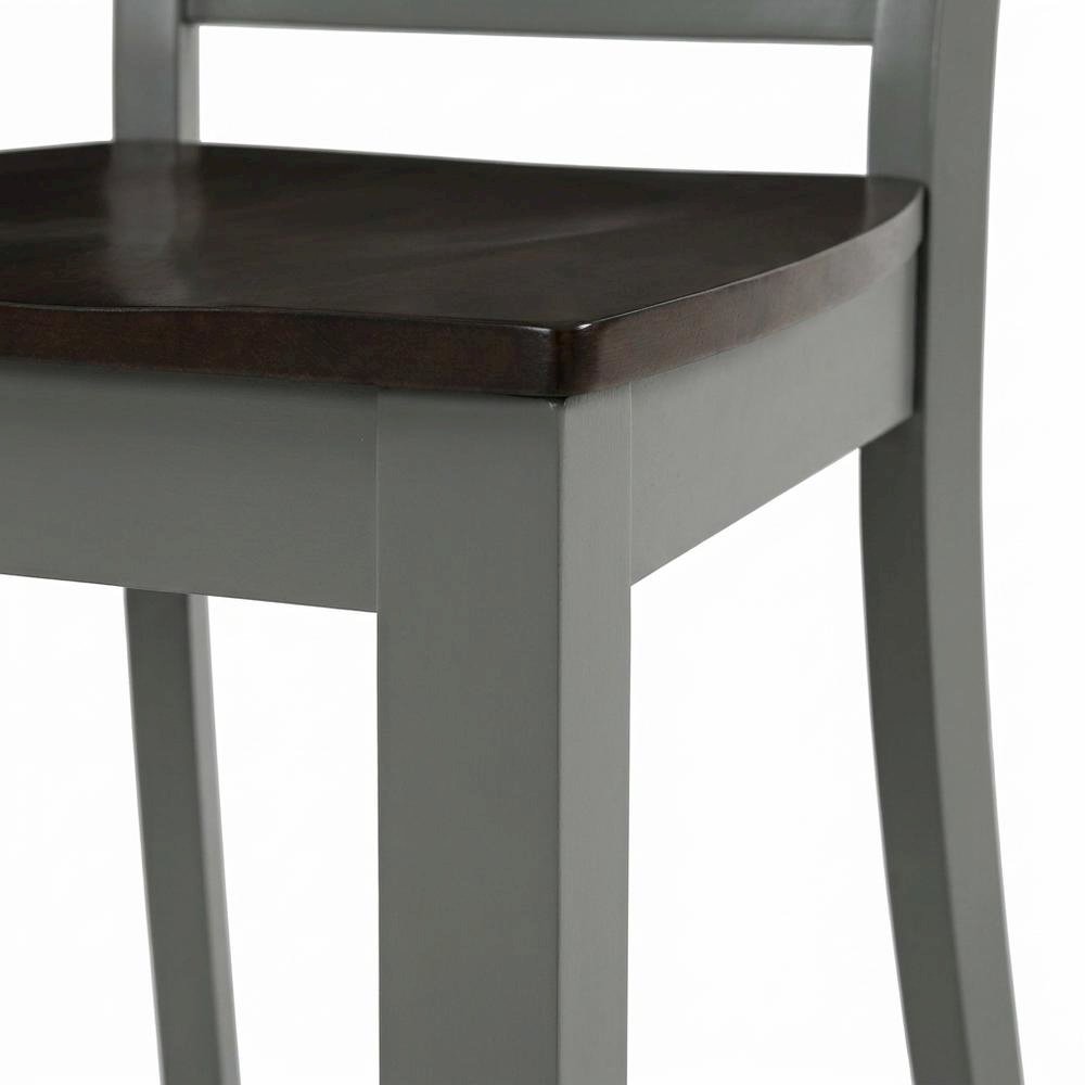 Farmhouse Acacia Wood Dining Chair, Autumn Brown/Grey, Set of 2. Picture 8