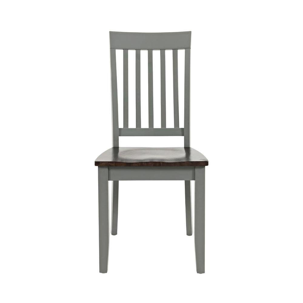 Farmhouse Acacia Wood Dining Chair, Autumn Brown/Grey, Set of 2. Picture 2