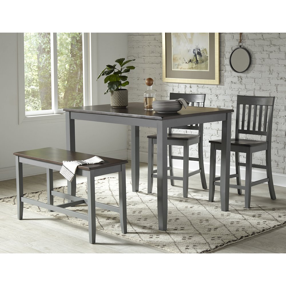 Decatur Lane Farmhouse 4 Piece Solid Wood Counter Height Set. Picture 10