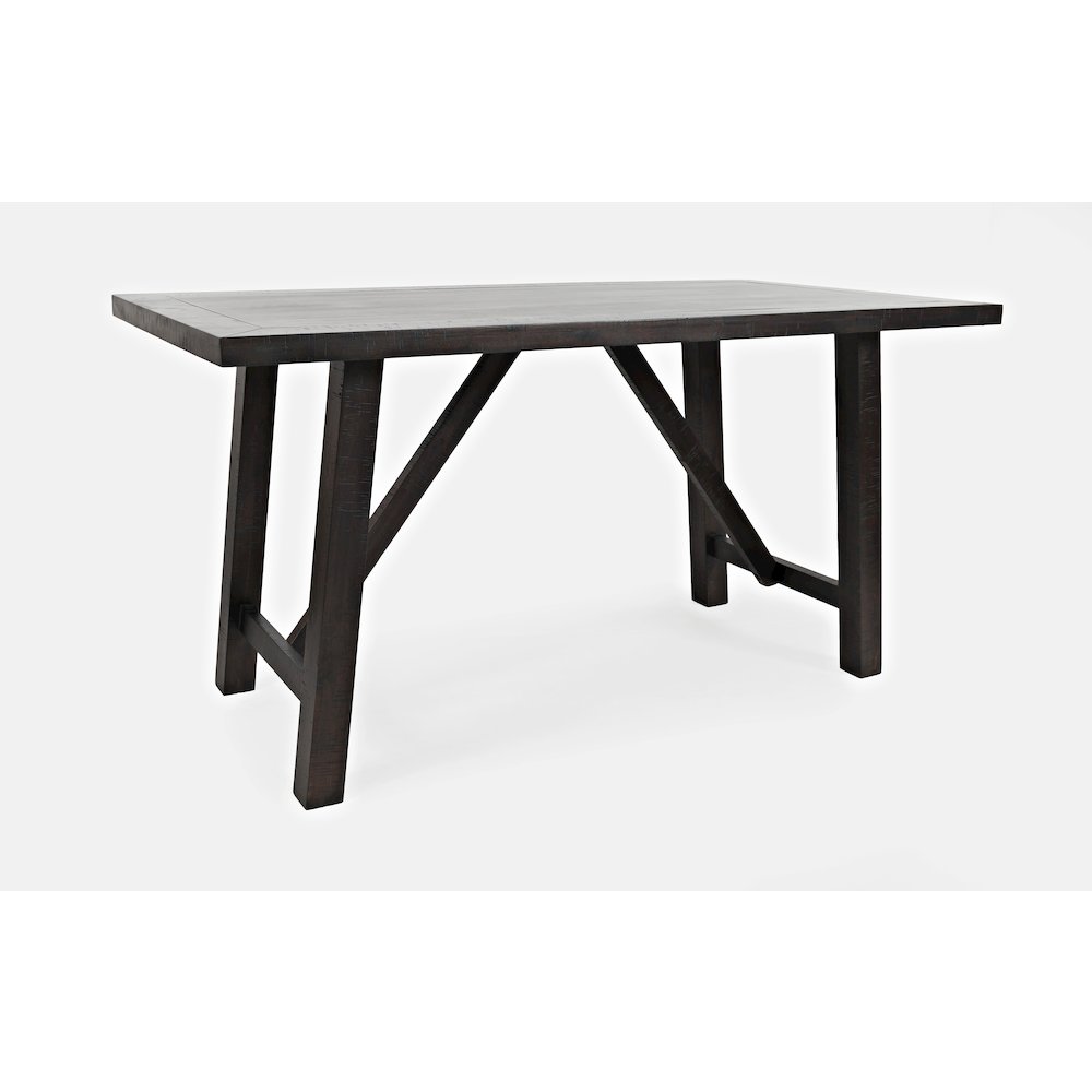 American Rustics 72" Counter Height Distressed Solid Wood Trestle Dining Table. Picture 3