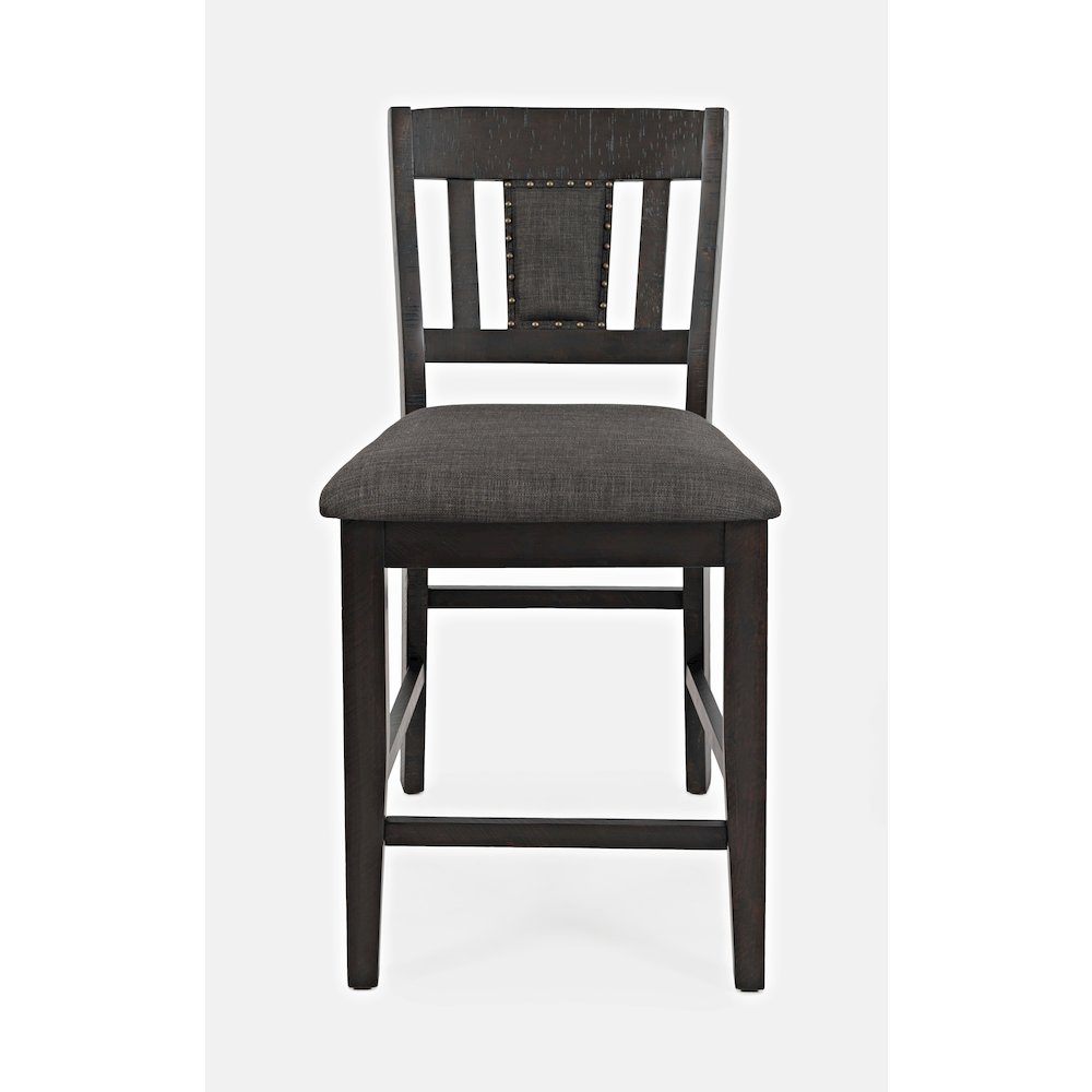 Upholstered Slatback Counter Height Stool with Nailhead Trim (Set of 2). Picture 2