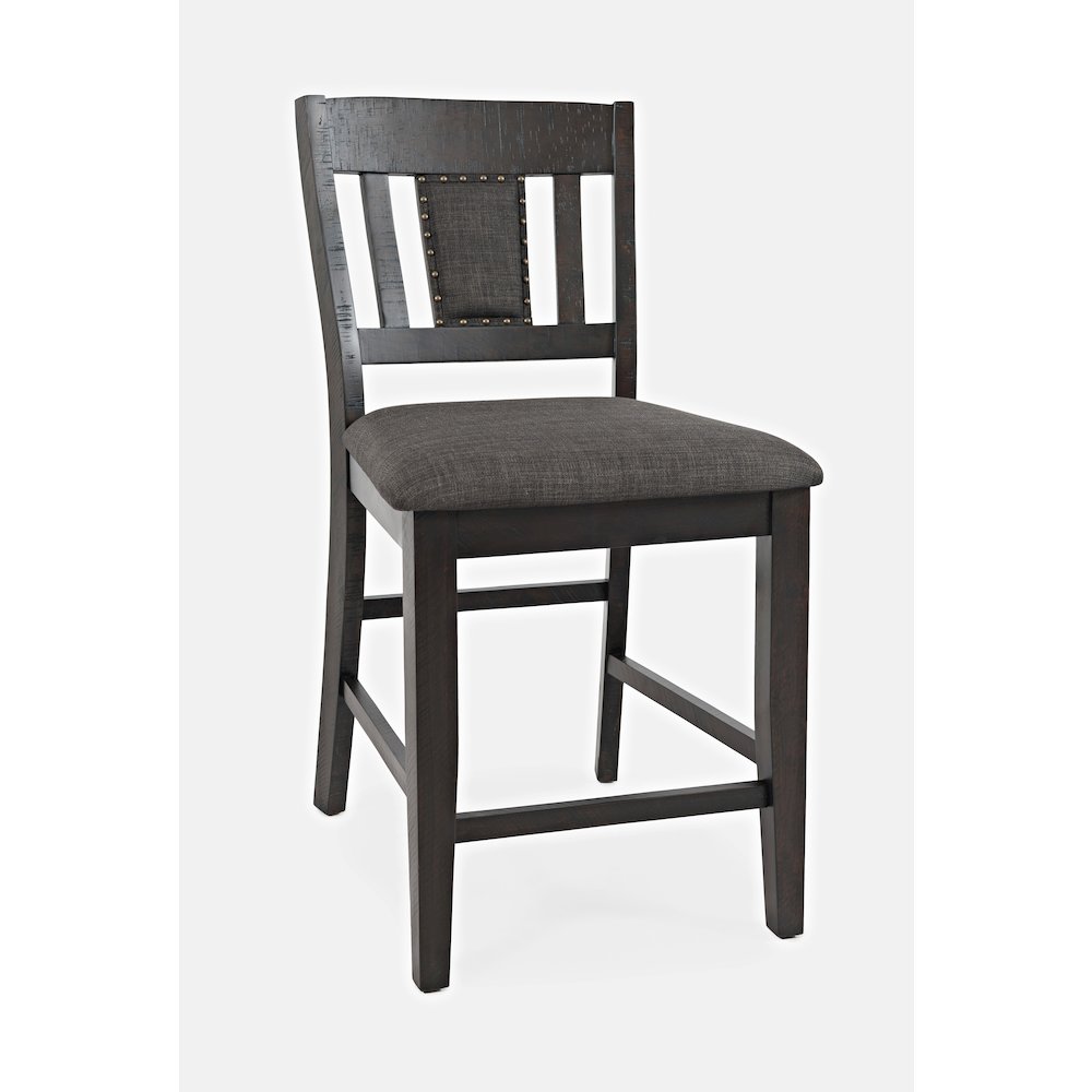 Upholstered Slatback Counter Height Stool with Nailhead Trim (Set of 2). Picture 4