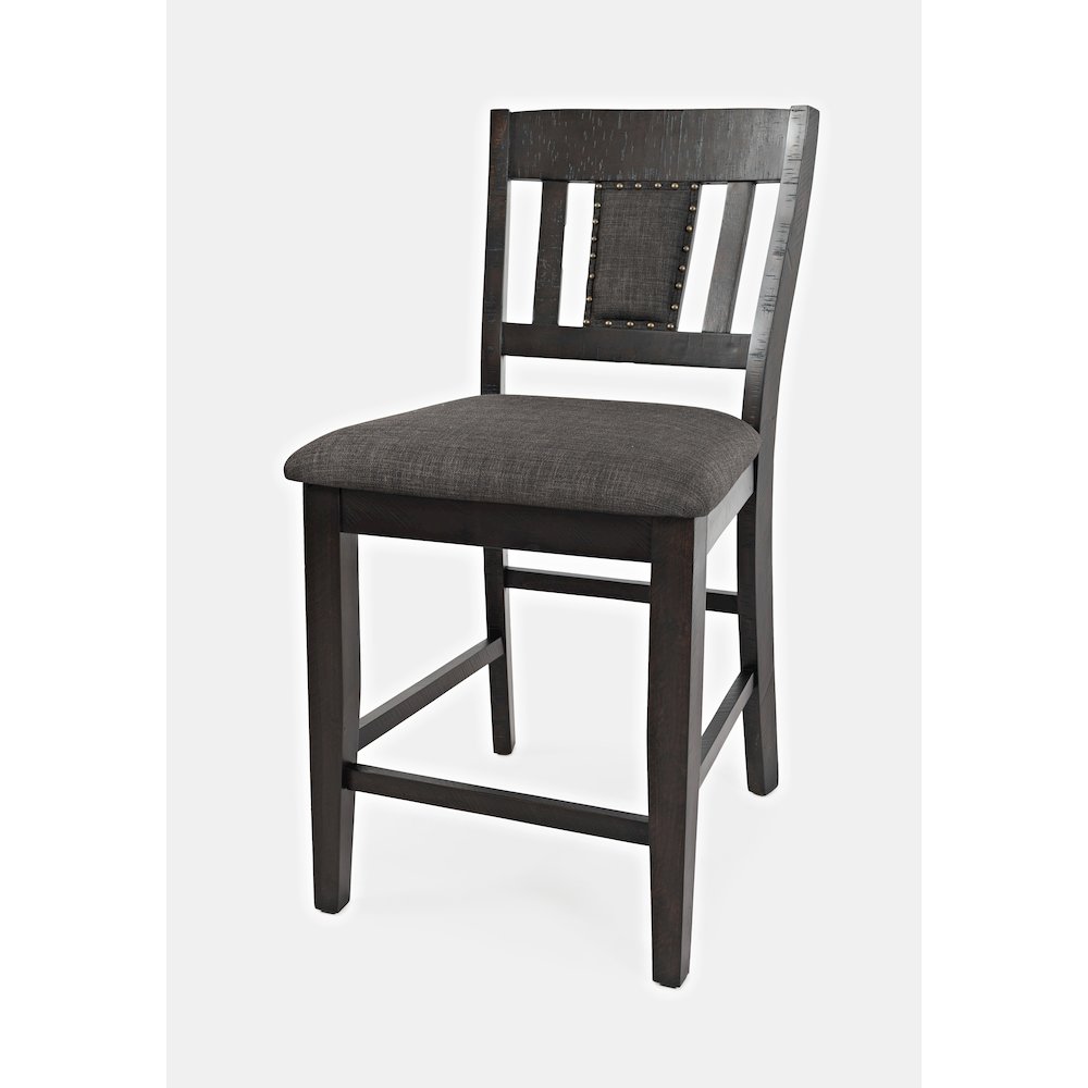 Upholstered Slatback Counter Height Stool with Nailhead Trim (Set of 2). Picture 3