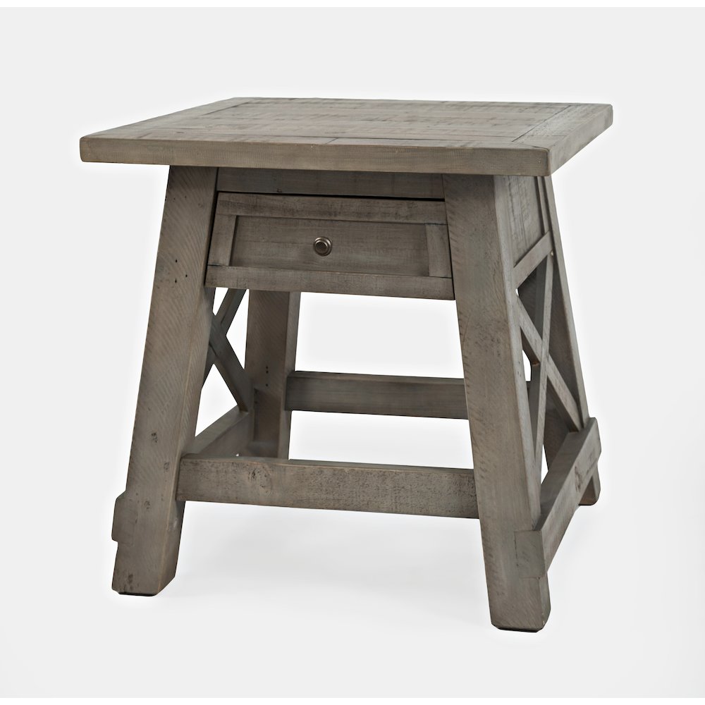 Outer Banks Reclaimed Pine USB Charging End Table - Driftwood. Picture 3