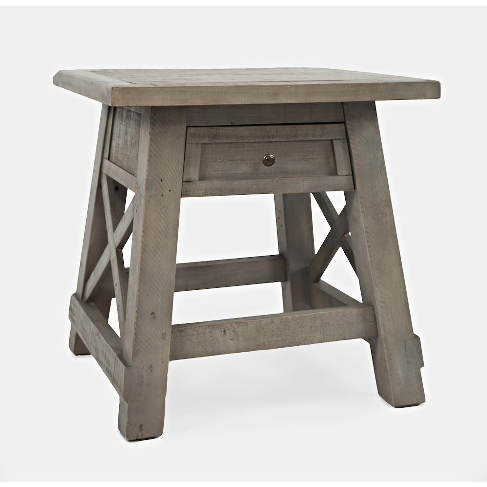 Outer Banks Reclaimed Pine USB Charging End Table - Driftwood. Picture 2
