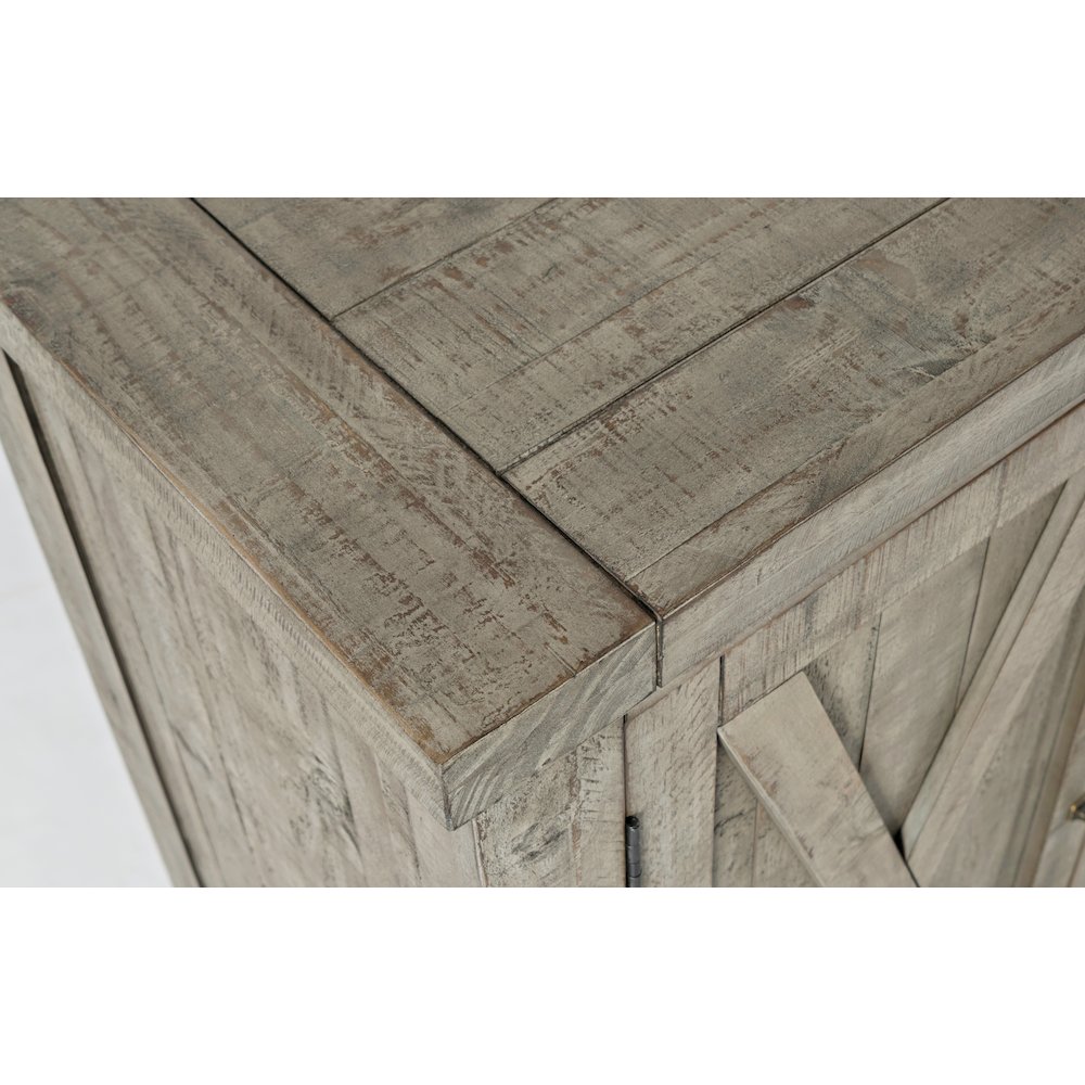 Reclaimed Solid Wood Buffet Server with Wine Bottle and Glass Storage. Picture 4