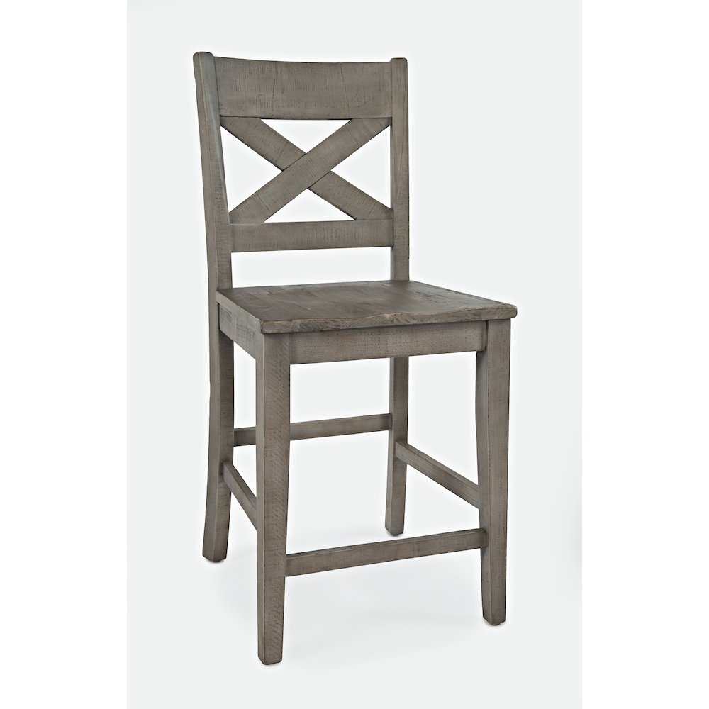 Outer Banks Reclaimed Solid Wood Farmhouse X-Back Stool (Set of 2). Picture 4