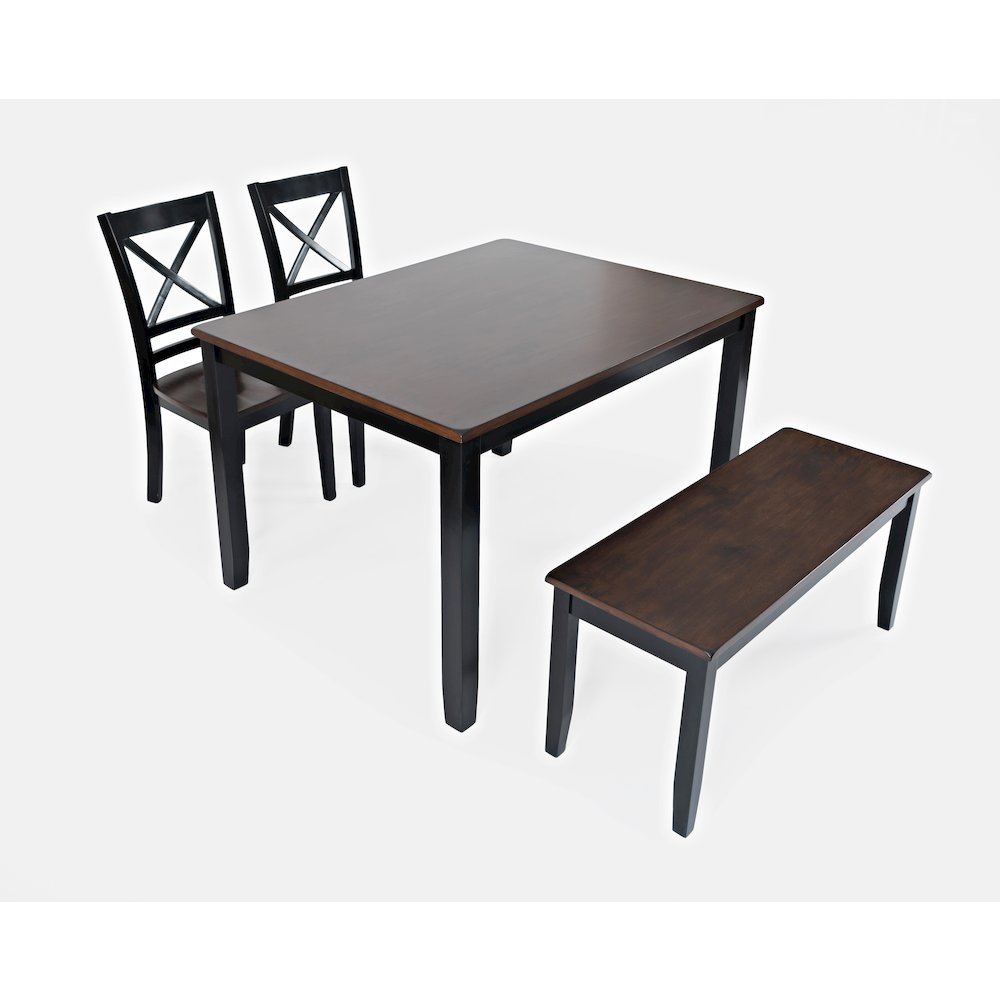Asbury Park Solid Wood Farmhouse Four Piece Dining Set with Bench. Picture 2