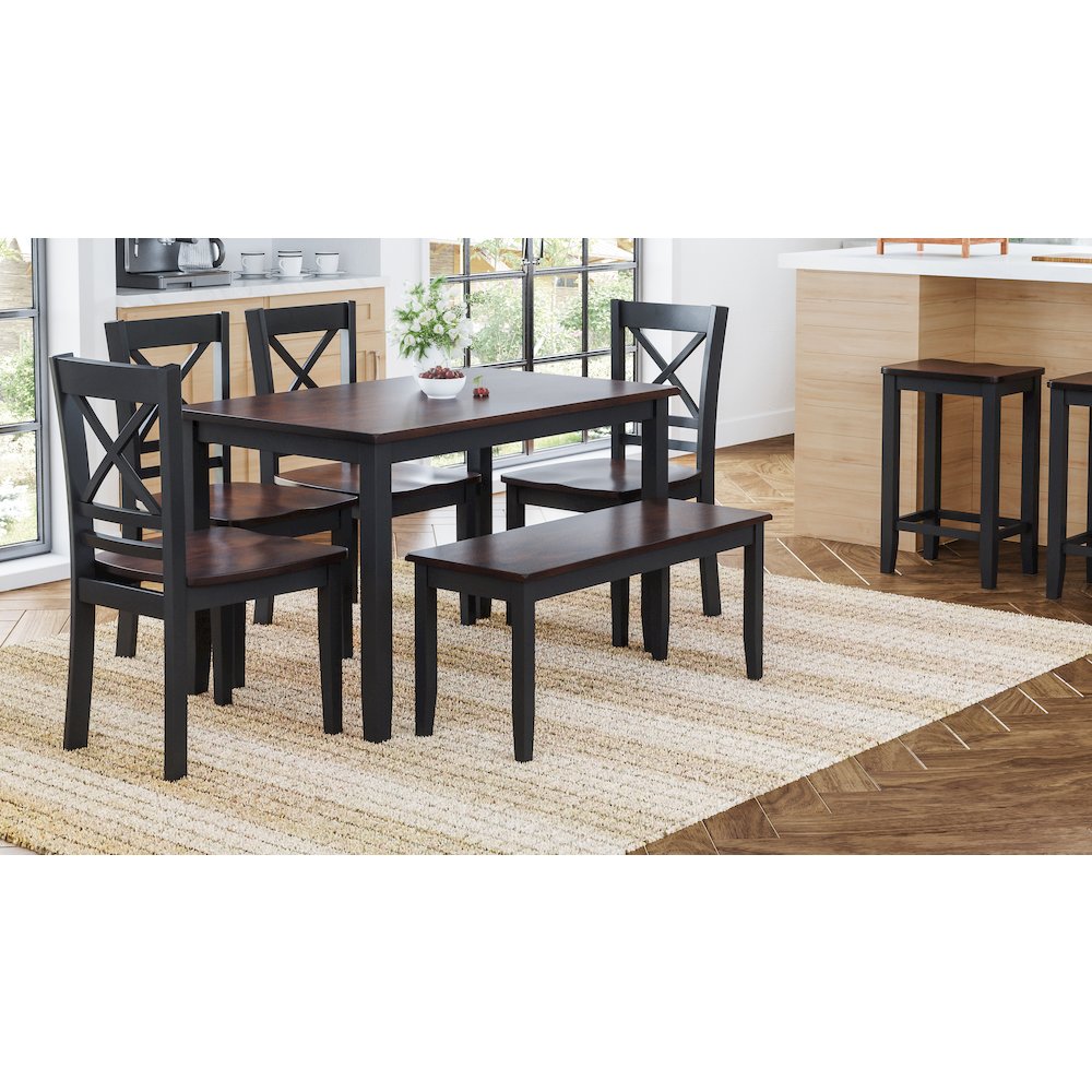 Asbury Park Solid Wood Farmhouse Cross-Back Dining Chair (Set of 2). Picture 6