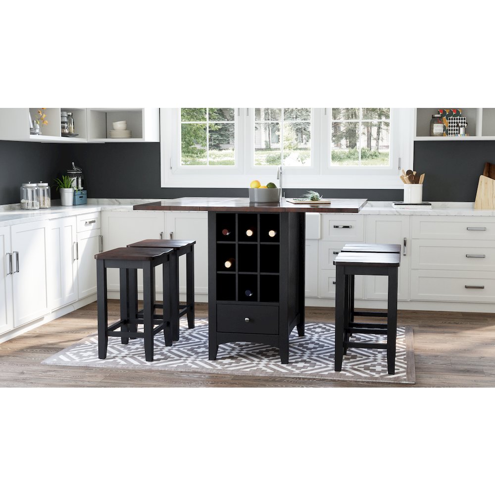 Asbury Park Solid Wood Farmhouse Backless Saddle Stool (Set of 2). Picture 2