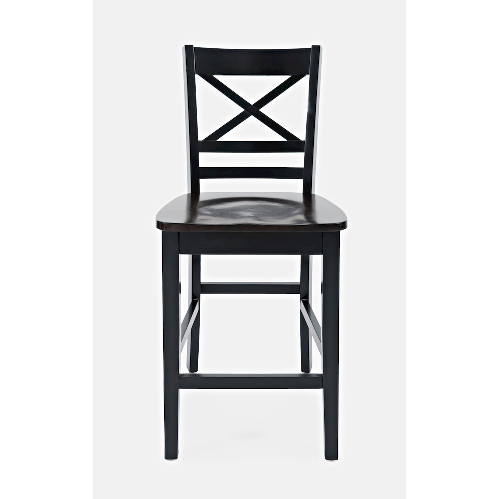 Asbury Park Solid Acacia Farmhouse X Back Stool (Set of 2). Picture 2