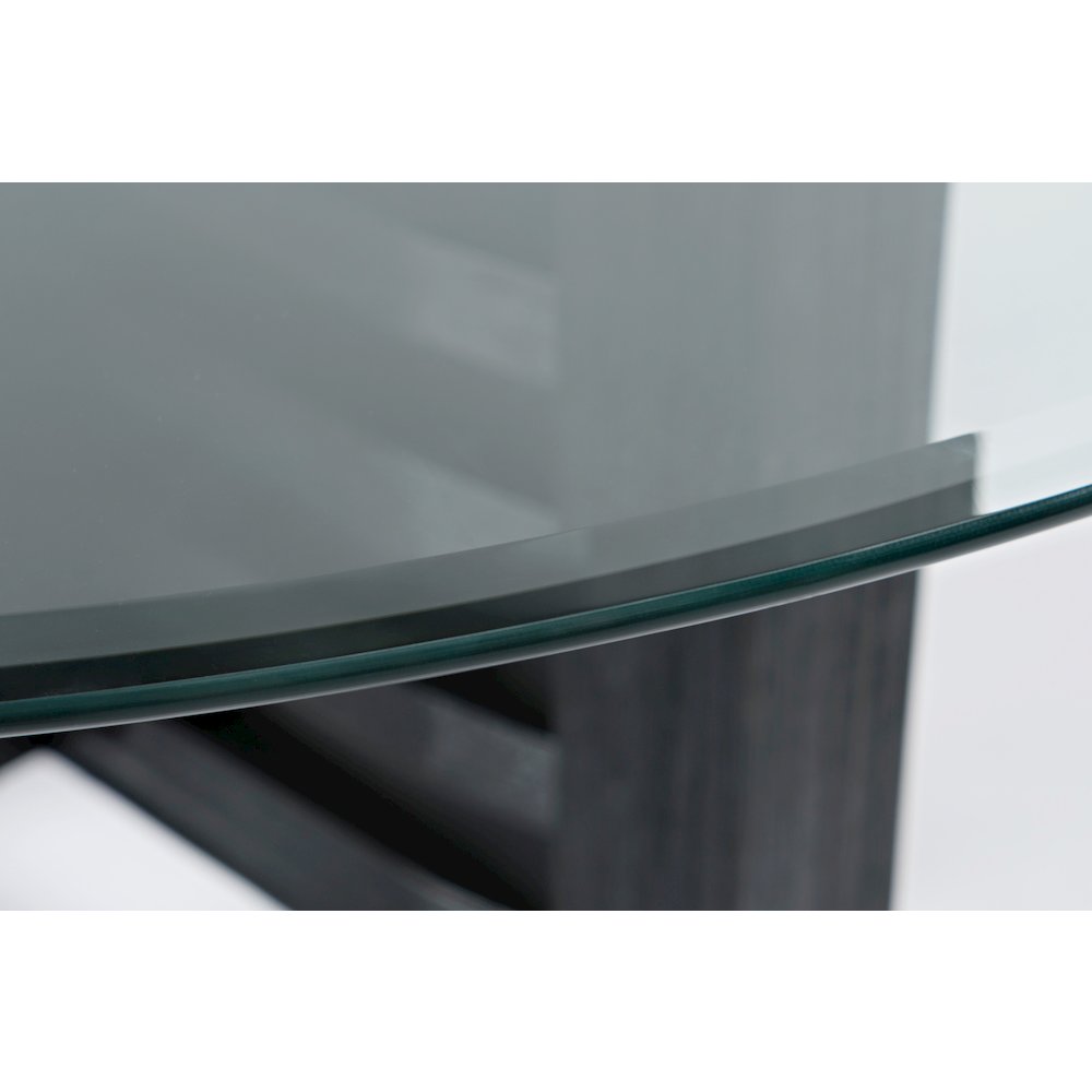 Altamonte Contemporary 48" Round Dining Table with Glass Top. Picture 4
